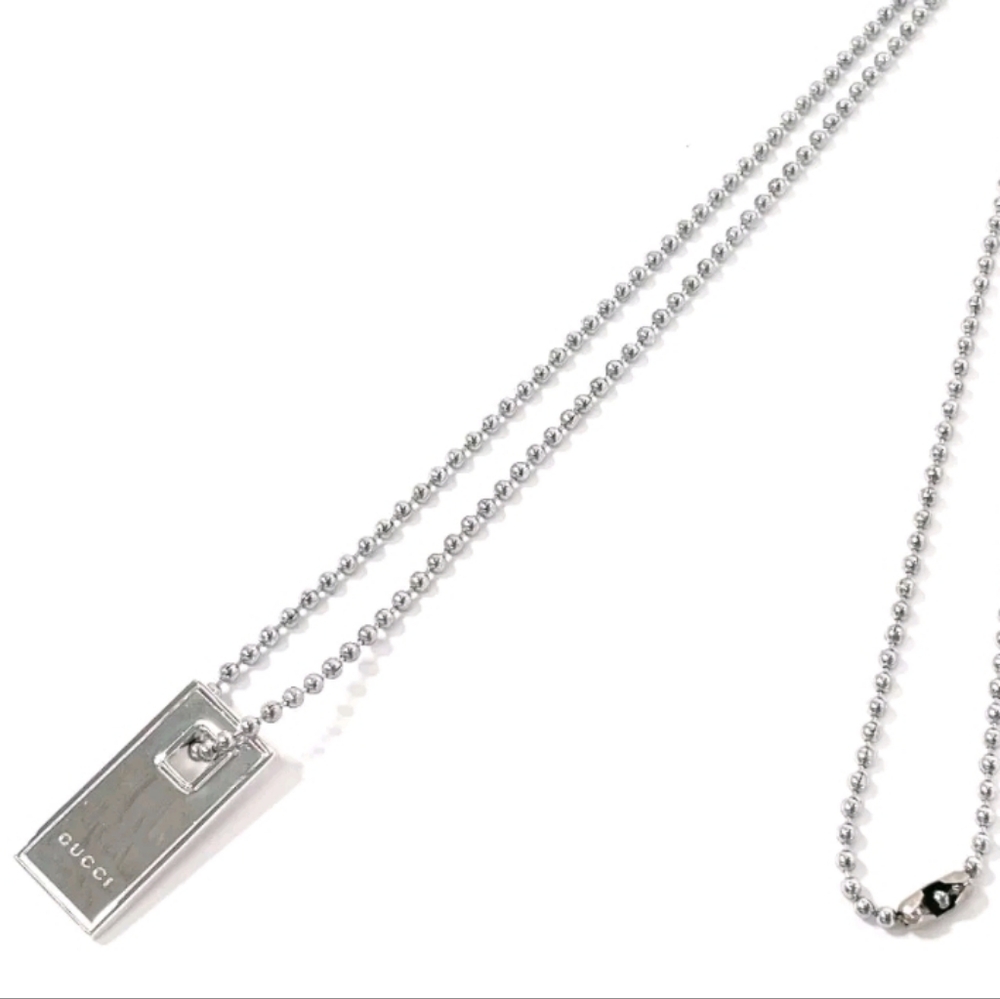 GUCCI Necklace Pendant Plate Pair/ unisex/ 2 Necklaces - Picture 3 of 6